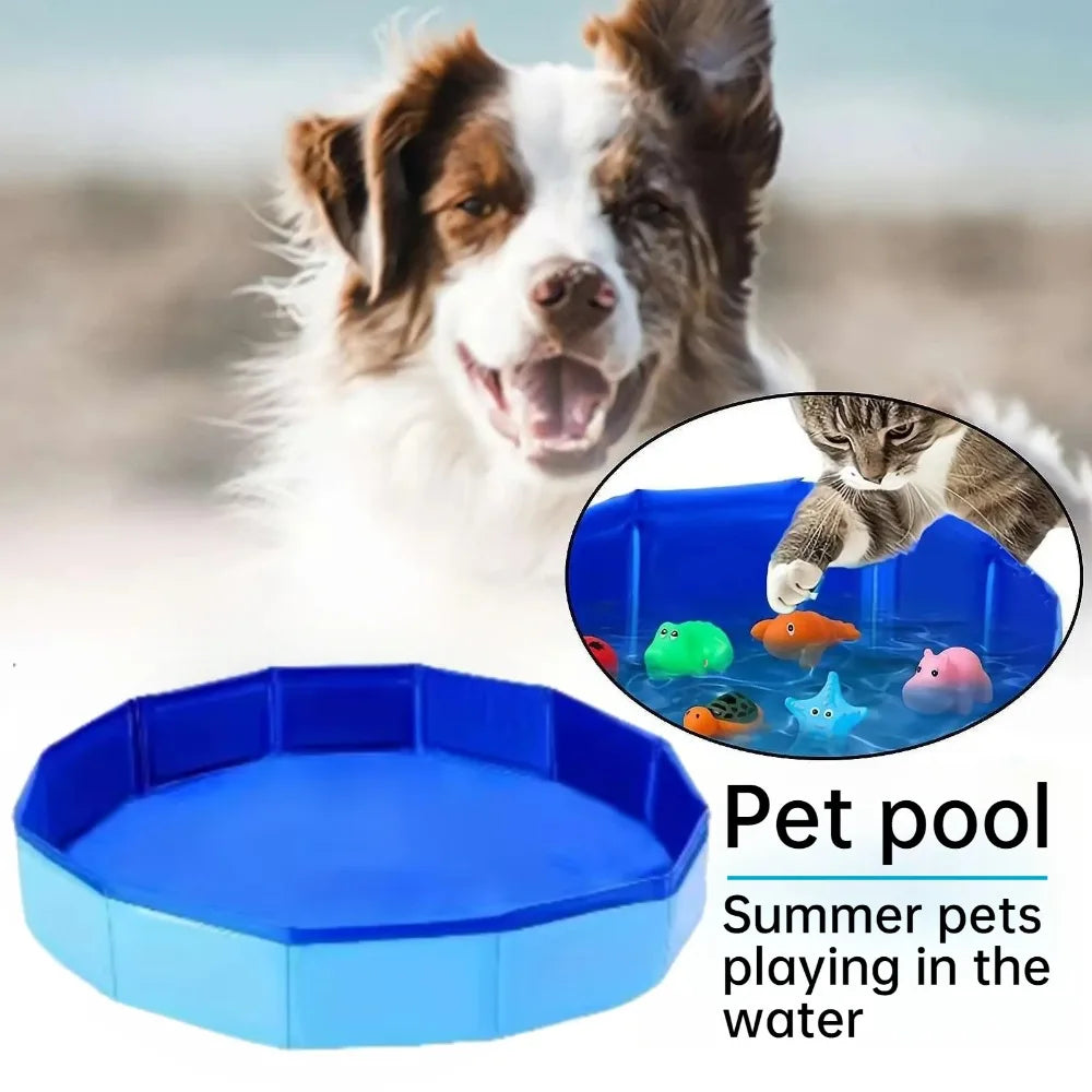Piscine Pliable pour Chien et Chat – Baignoire Portable d'Été pour Animaux de Compagnie