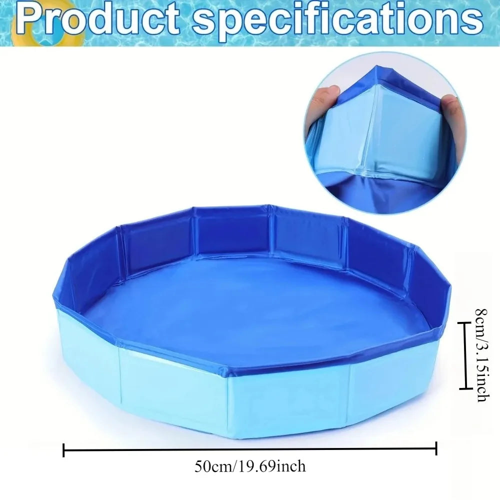 Piscine Pliable pour Chien et Chat – Baignoire Portable d'Été pour Animaux de Compagnie
