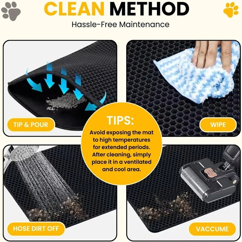 Tapis de Litière pour Chat Grande Taille – Imperméable, Antidérapant et Double Couche
