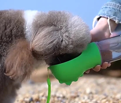 Gourde 3-en-1 Portable pour Chien – Distributeur d'Eau et Nourriture
