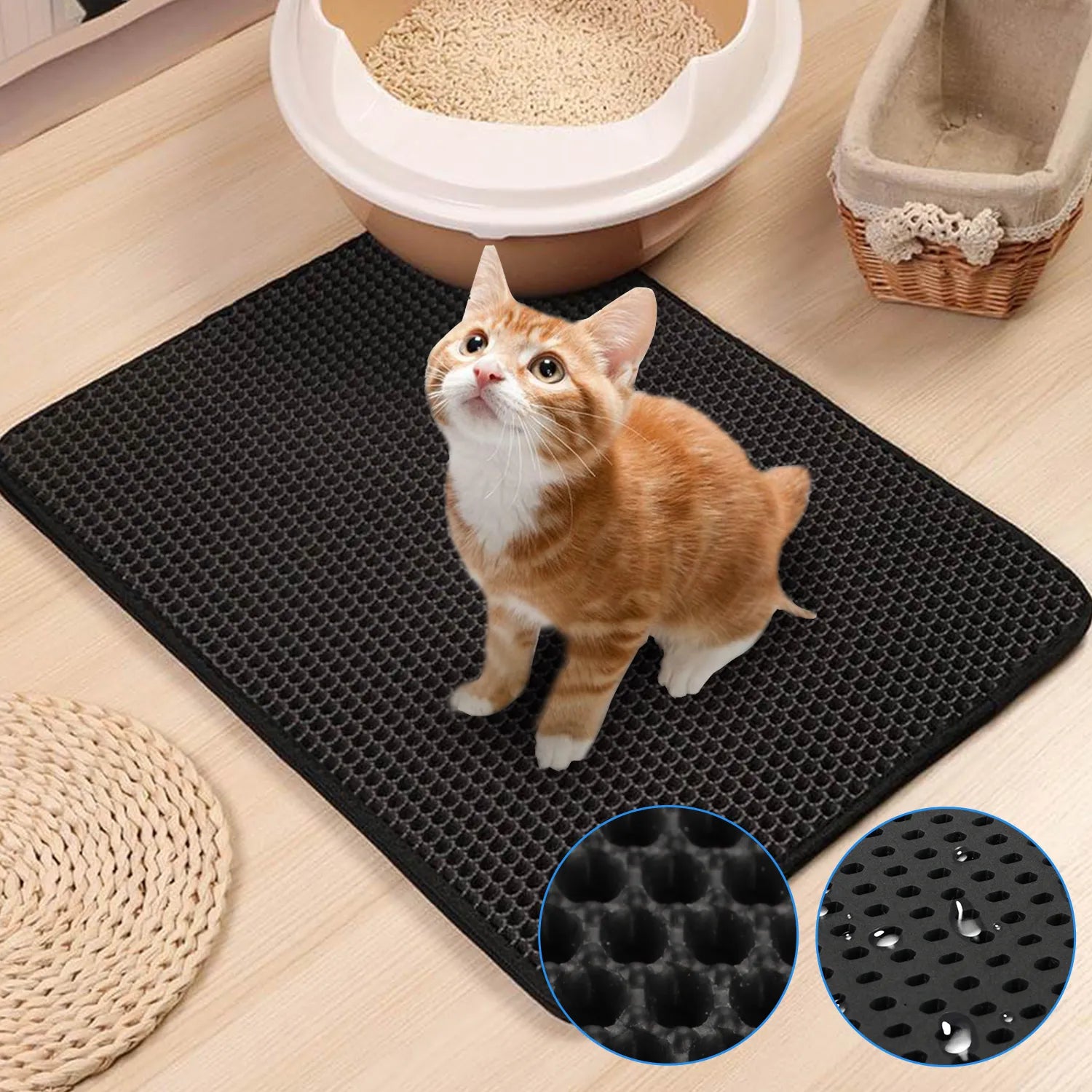 Tapis de Litière pour Chat Grande Taille – Imperméable, Antidérapant et Double Couche
