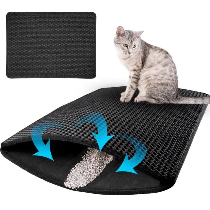 Tapis de Litière pour Chat Grande Taille – Imperméable, Antidérapant et Double Couche